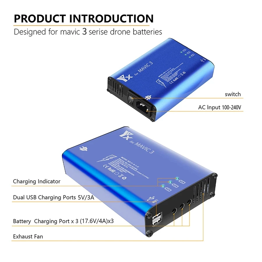 Battery Charger Hub 5in1 Charg - огляд і ціна Drone Charging Hub
