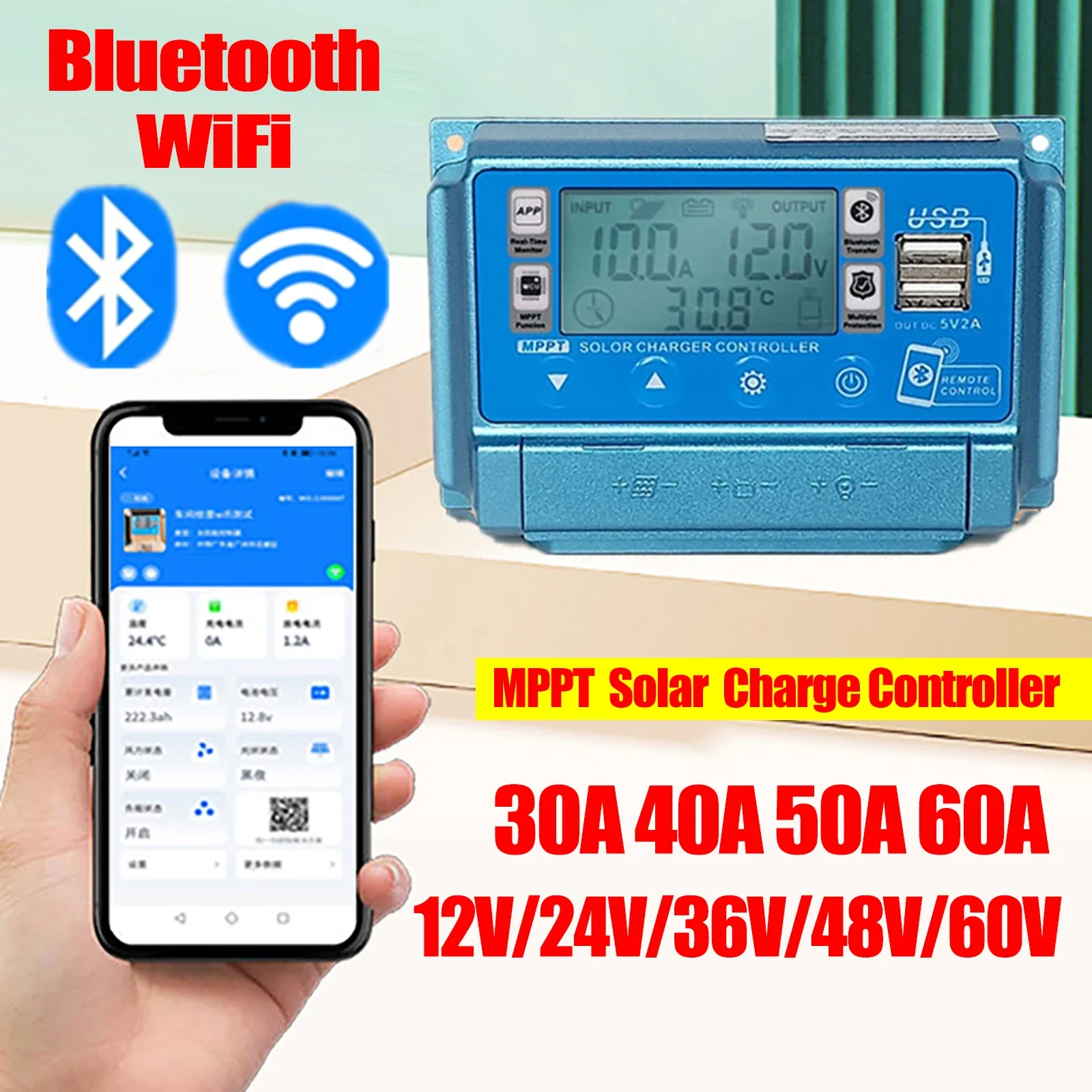 12V24V36V48V60V 30A/40A/50A/60 - огляд і ціна Drone Solar Charger