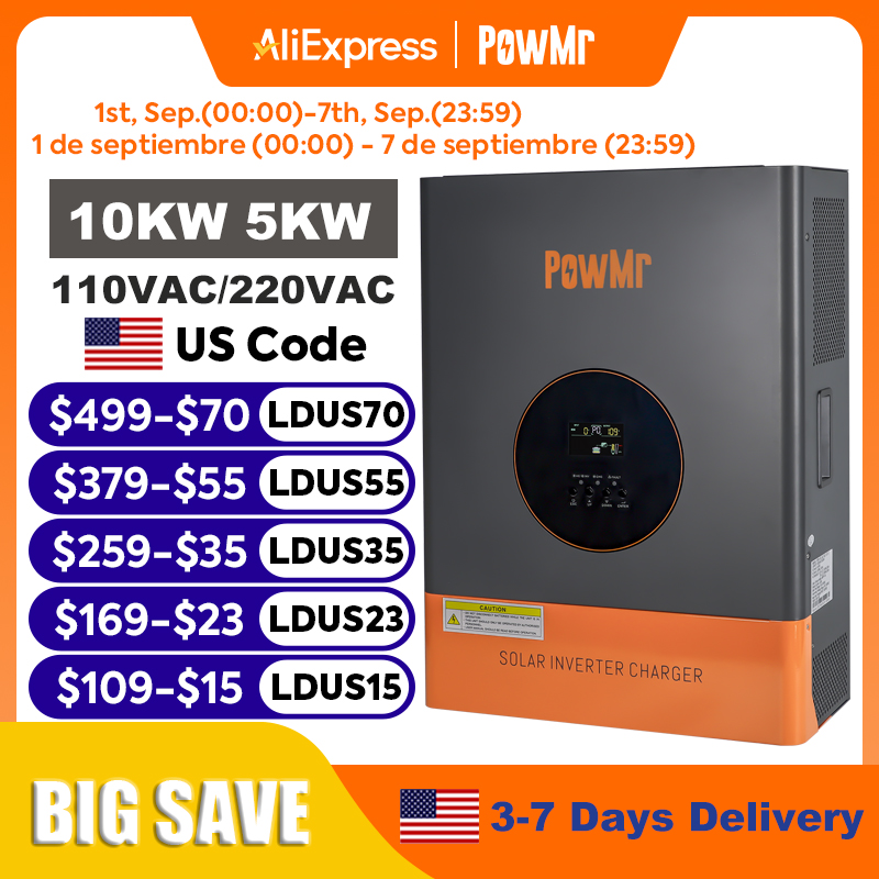 PowMr 10KW 5KW Split Phase Inv - огляд і ціна Drone Solar Charger